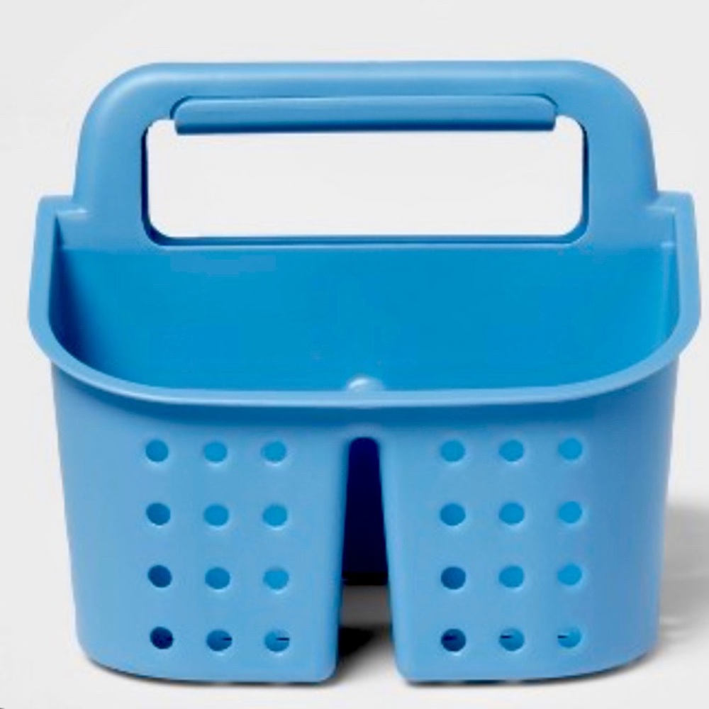 Shower‎ caddy blue.